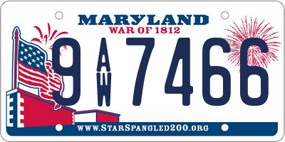 MD license plate 9AW7466
