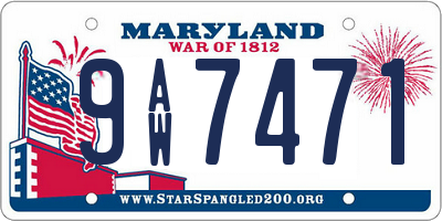 MD license plate 9AW7471