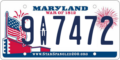 MD license plate 9AW7472