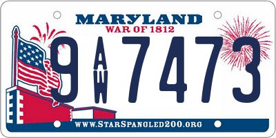 MD license plate 9AW7473