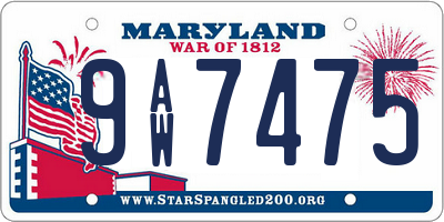 MD license plate 9AW7475