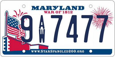 MD license plate 9AW7477