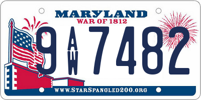 MD license plate 9AW7482