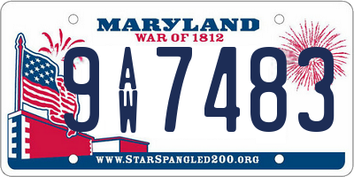 MD license plate 9AW7483