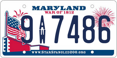 MD license plate 9AW7486