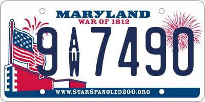 MD license plate 9AW7490