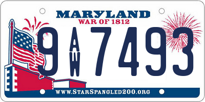 MD license plate 9AW7493