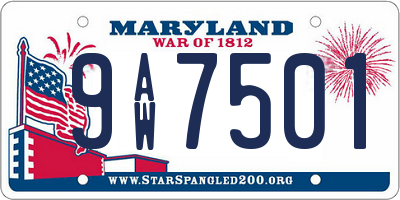 MD license plate 9AW7501