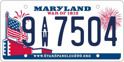 MD license plate 9AW7504