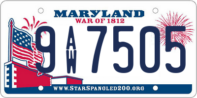 MD license plate 9AW7505