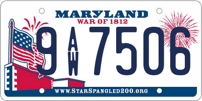 MD license plate 9AW7506
