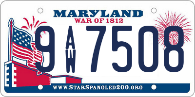 MD license plate 9AW7508