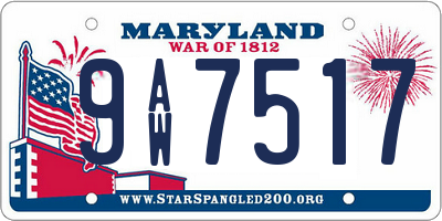 MD license plate 9AW7517