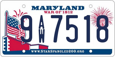 MD license plate 9AW7518