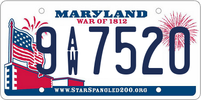 MD license plate 9AW7520