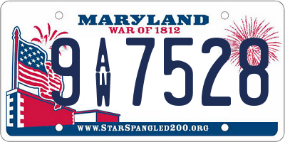 MD license plate 9AW7528