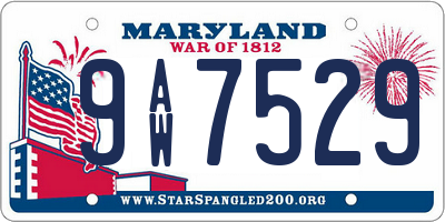 MD license plate 9AW7529