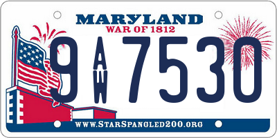 MD license plate 9AW7530