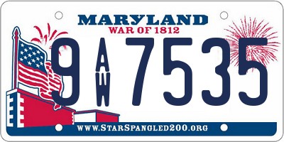 MD license plate 9AW7535