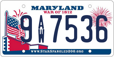 MD license plate 9AW7536