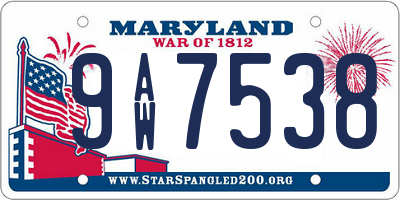 MD license plate 9AW7538