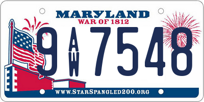 MD license plate 9AW7548