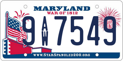 MD license plate 9AW7549