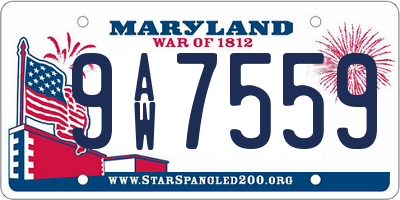 MD license plate 9AW7559