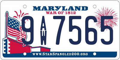 MD license plate 9AW7565