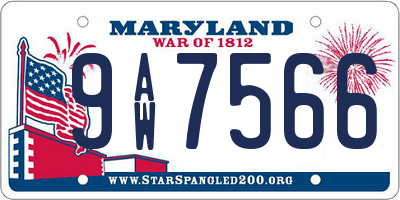 MD license plate 9AW7566
