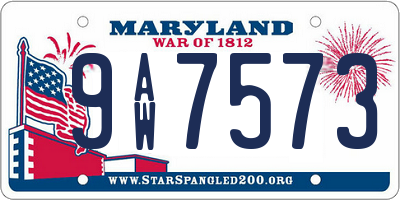 MD license plate 9AW7573