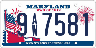 MD license plate 9AW7581