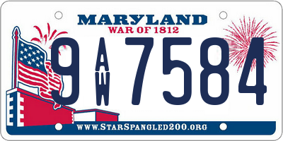 MD license plate 9AW7584