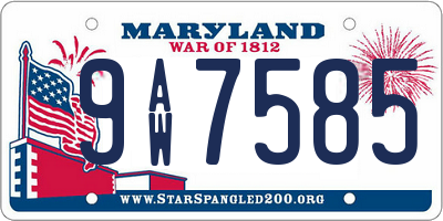 MD license plate 9AW7585