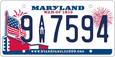 MD license plate 9AW7594