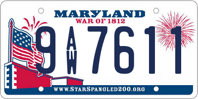 MD license plate 9AW7611