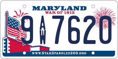 MD license plate 9AW7620