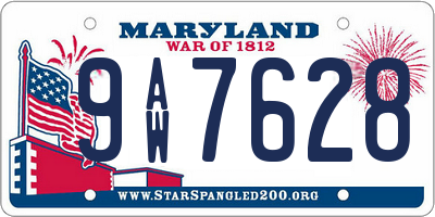MD license plate 9AW7628