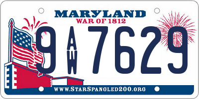 MD license plate 9AW7629