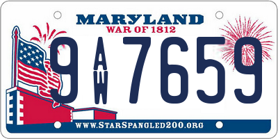 MD license plate 9AW7659