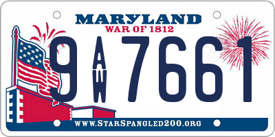 MD license plate 9AW7661