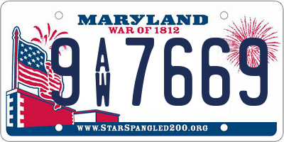 MD license plate 9AW7669