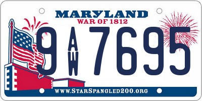 MD license plate 9AW7695