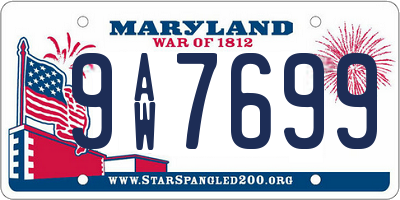MD license plate 9AW7699