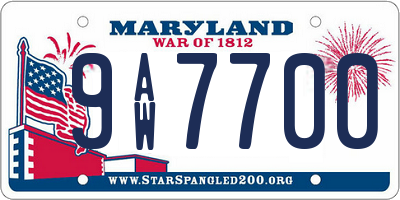 MD license plate 9AW7700