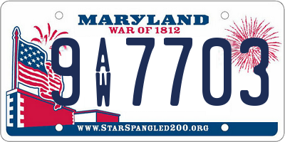 MD license plate 9AW7703