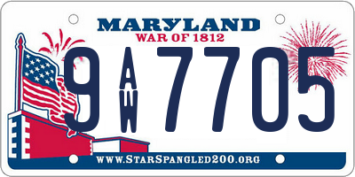 MD license plate 9AW7705