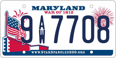 MD license plate 9AW7708