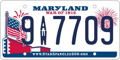 MD license plate 9AW7709