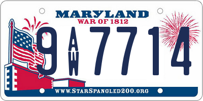 MD license plate 9AW7714